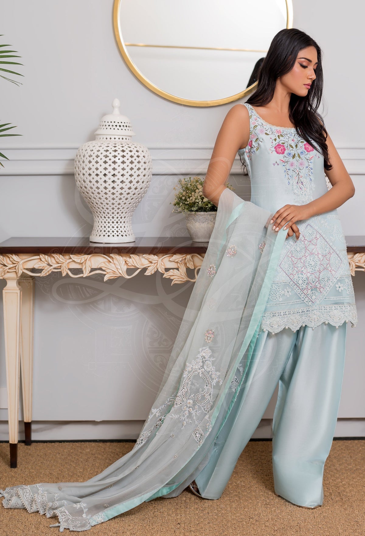 Layla Chatoor | Pret A Porter | LC-40 - Luxury Dress - available at Maria Faisal in UK and USA.