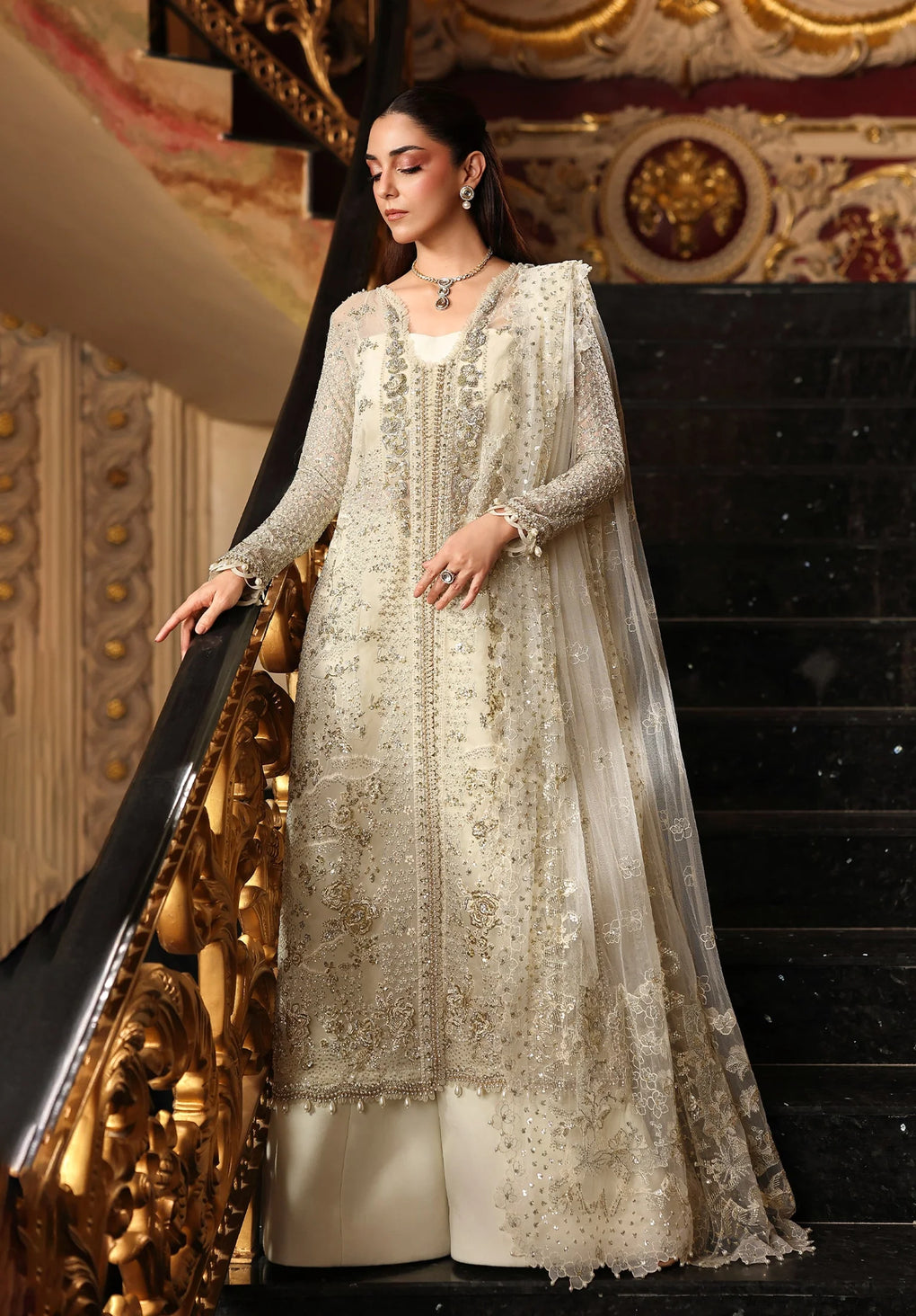 Elaf Premium | Stardom Formal Handwork 25 | ESH-01 CELESTIA - Formal Dress - available at Maria Faisal in UK and USA.