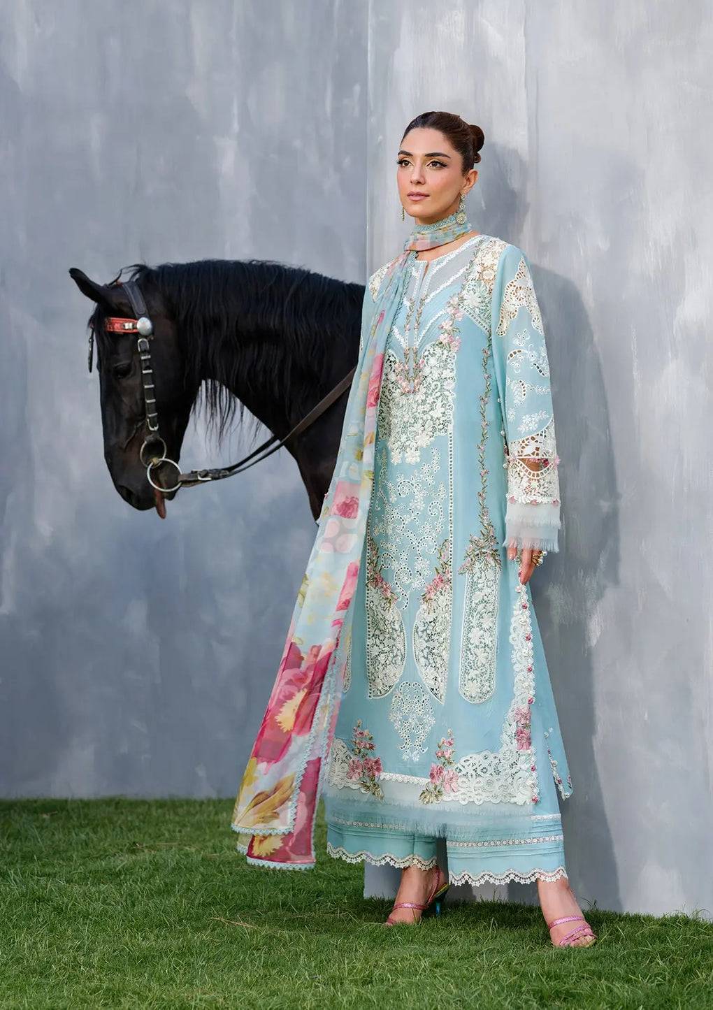 Elaf Premium | Luxury Lawn 25 | ELH-5B ELYA by Maria Faisal - Registered Vendor of : Elaf Premium - type : Ladies Clothes - 100% original wedding dresses