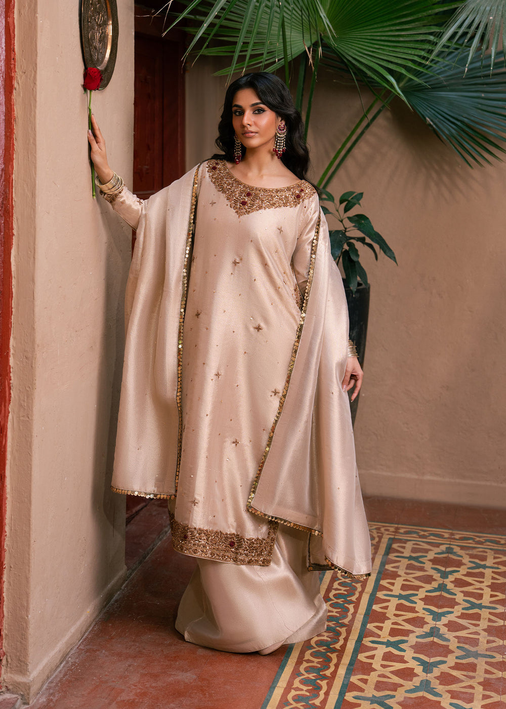 Haseens | Dastakh Pret | Riffat - Dress - available at Maria Faisal in UK and USA.