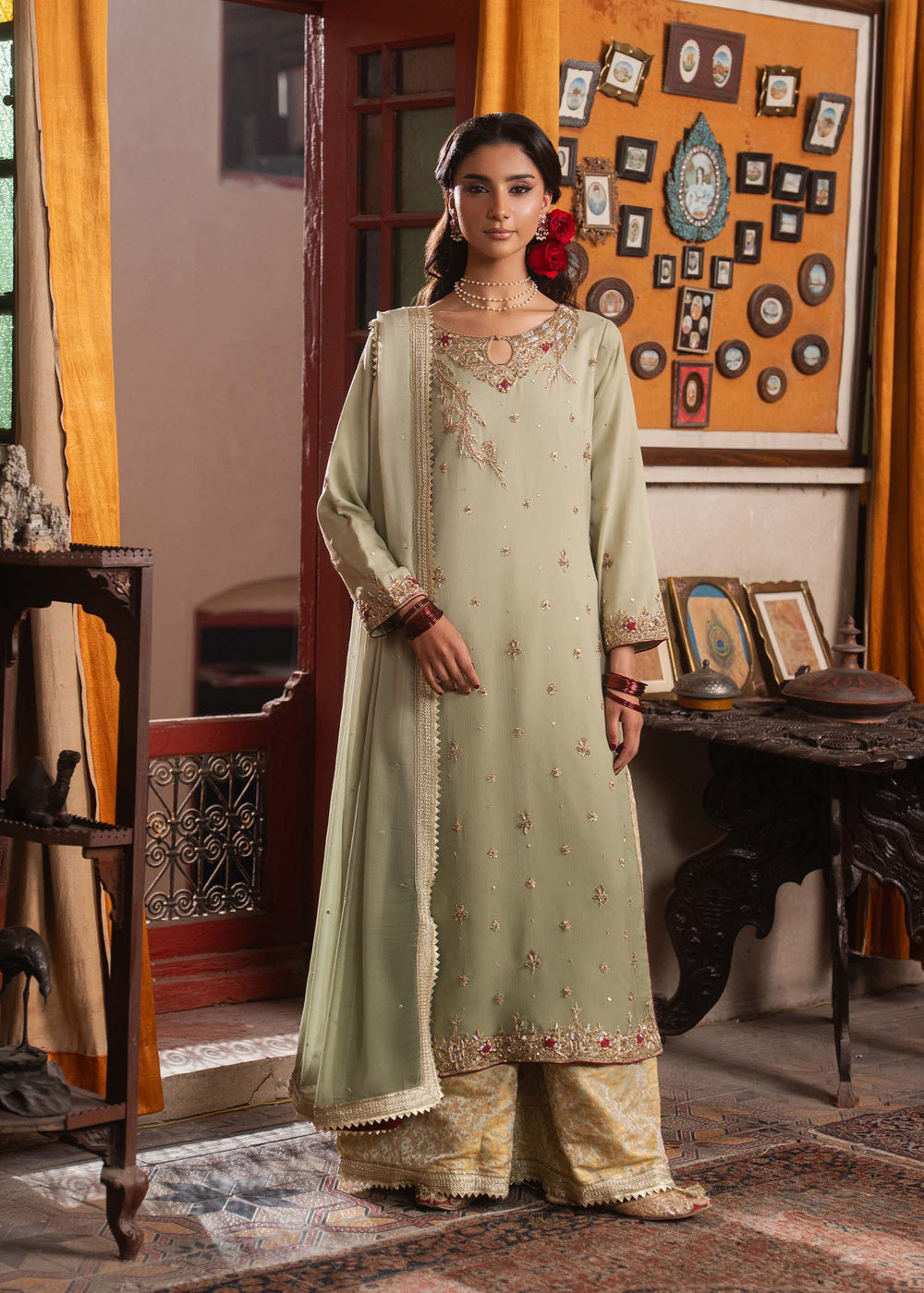Haseens | Dastakh Pret |Kalpana - Dress - available at Maria Faisal in UK and USA.