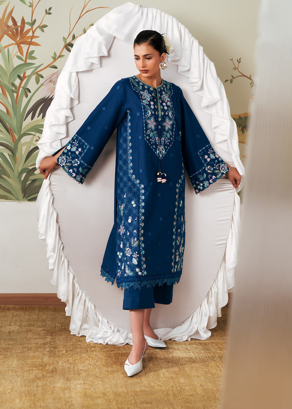 Sadaf Fawad Khan | Solace 26 |Tulip Turn - Luxury Dress - available at Maria Faisal in UK and USA.