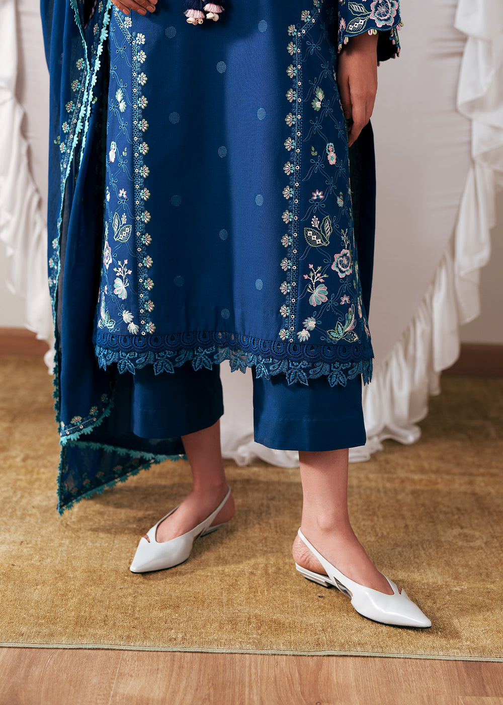 Sadaf Fawad Khan | Solace 26 |Tulip Turn - Luxury Dress - available at Maria Faisal in UK and USA.
