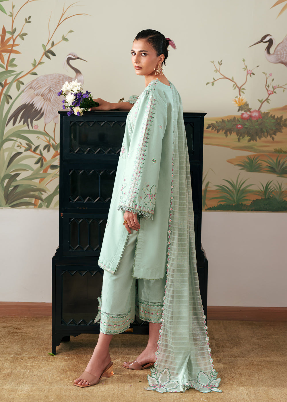 Sadaf Fawad Khan | Solace 26 | Misty Morning - Luxury Dress - available at Maria Faisal in UK and USA.