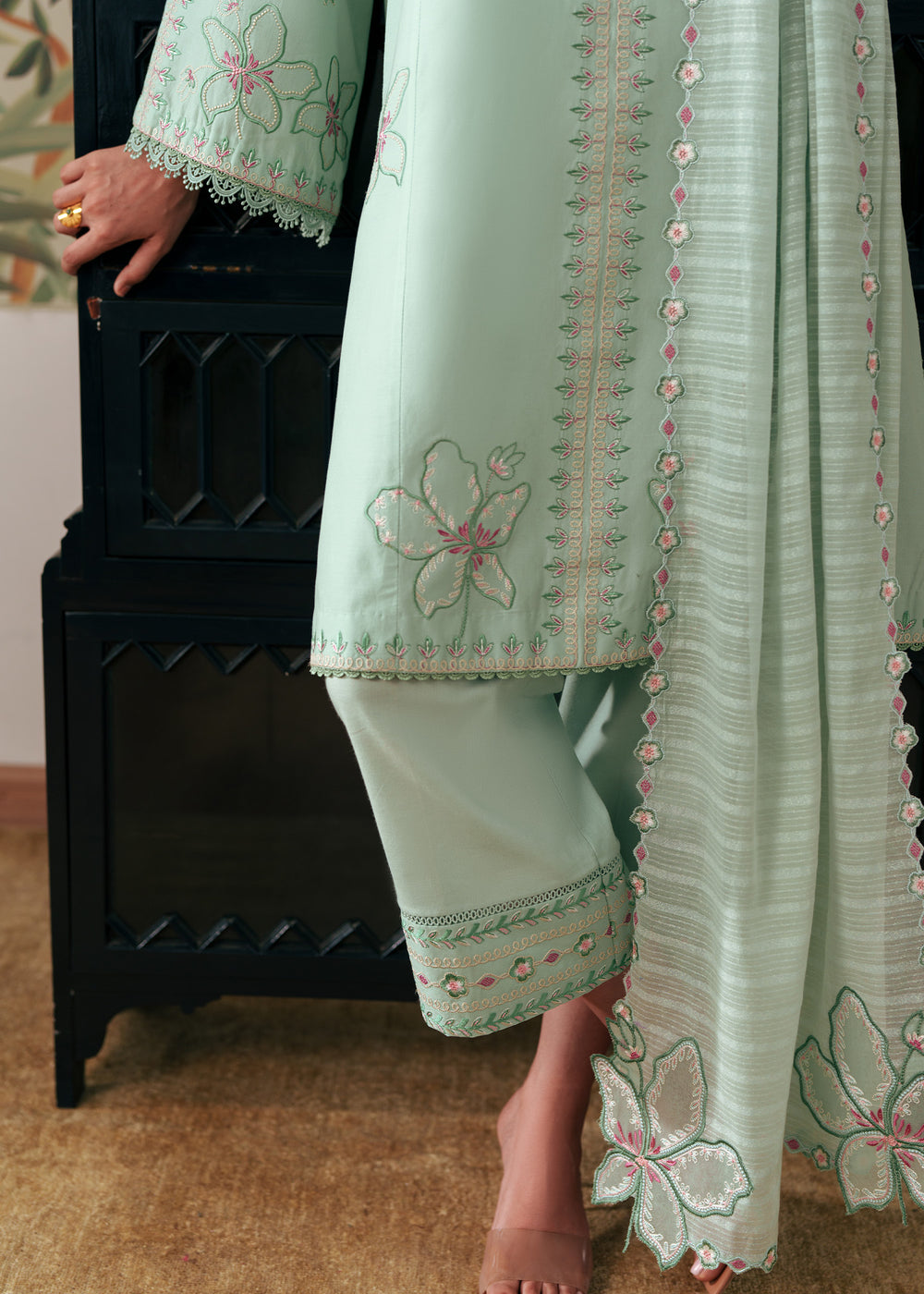 Sadaf Fawad Khan | Solace 26 | Misty Morning - Luxury Dress - available at Maria Faisal in UK and USA.