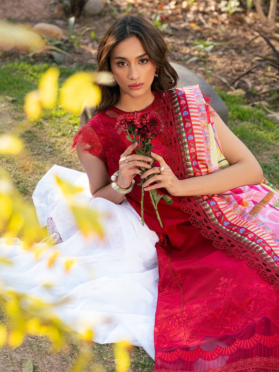 Bin Ilyas | Hazel Printed Lawn 25 | 2071 - B by Maria Faisal - Registered Vendor of : Bin Ilyas - type : Ladies Clothes - 100% original wedding dresses