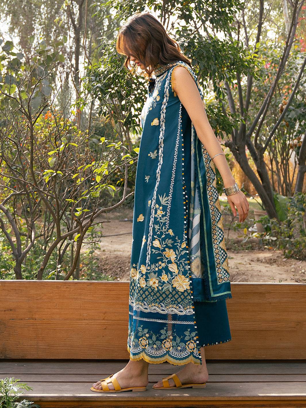 Bin Ilyas | Hazel Printed Lawn 25 | 2077 - B by Maria Faisal - Registered Vendor of : Bin Ilyas - type : Ladies Clothes - 100% original wedding dresses