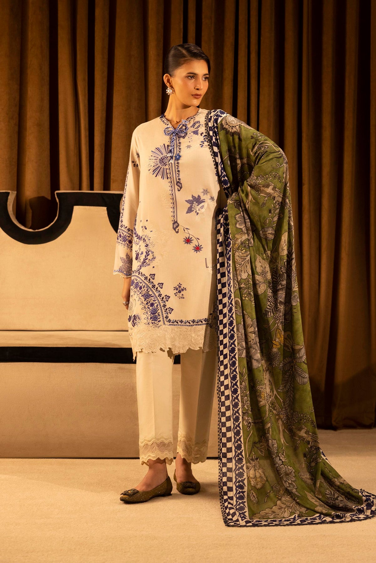 Sana Safinaz | Muzlin Winter 25 | 020B - Casual Dress - available at Maria Faisal in UK and USA.