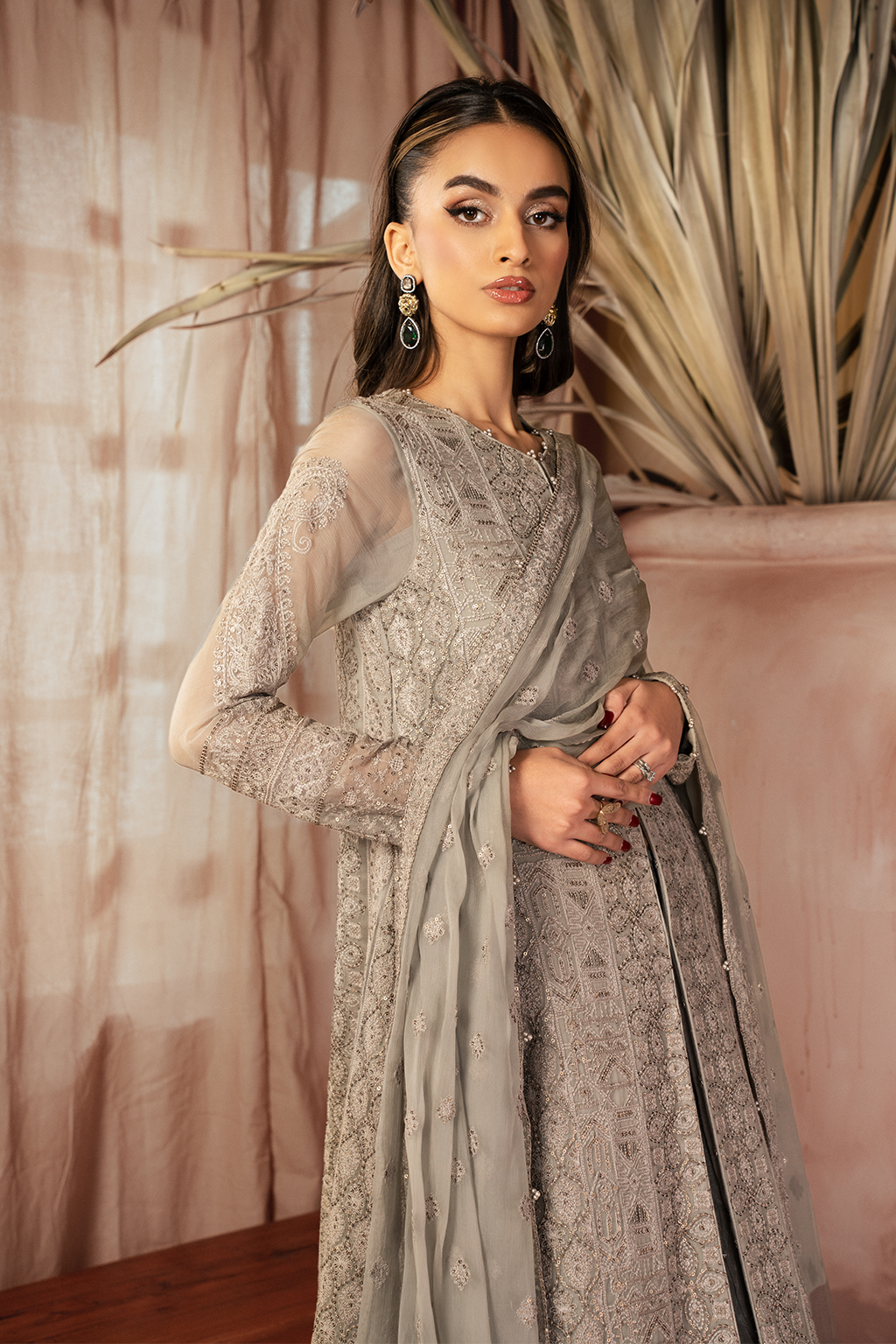 Iznik | Chiffon Kari | ICK-08 Embroidered Chiffon - Ladies Clothes - Maria Faisal