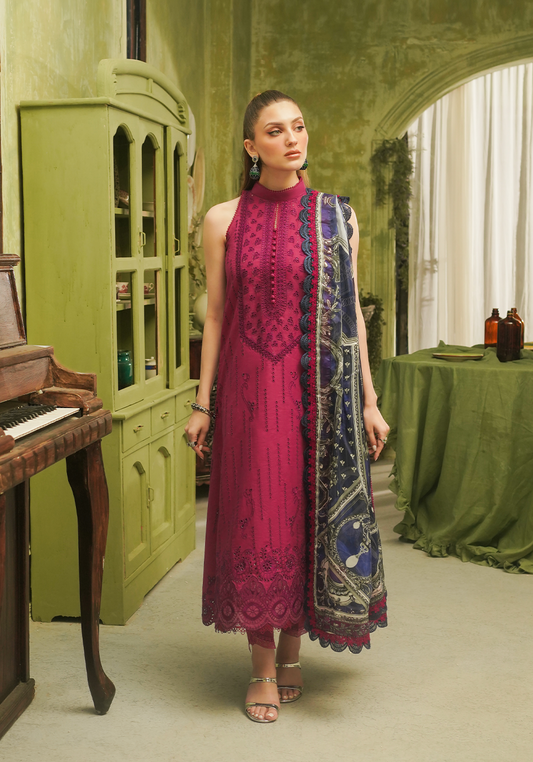 Zarqash | Tresor Luxury Lawn 24 | ZQT 0012 ROSA - Maria Faisal