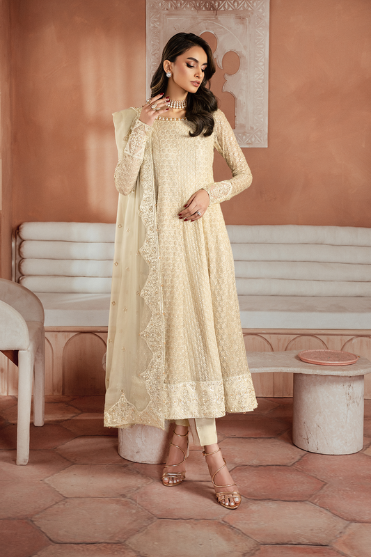 Iznik | Chiffon Kari | ICK-06 Embroidered Chiffon - Ladies Clothes - Maria Faisal