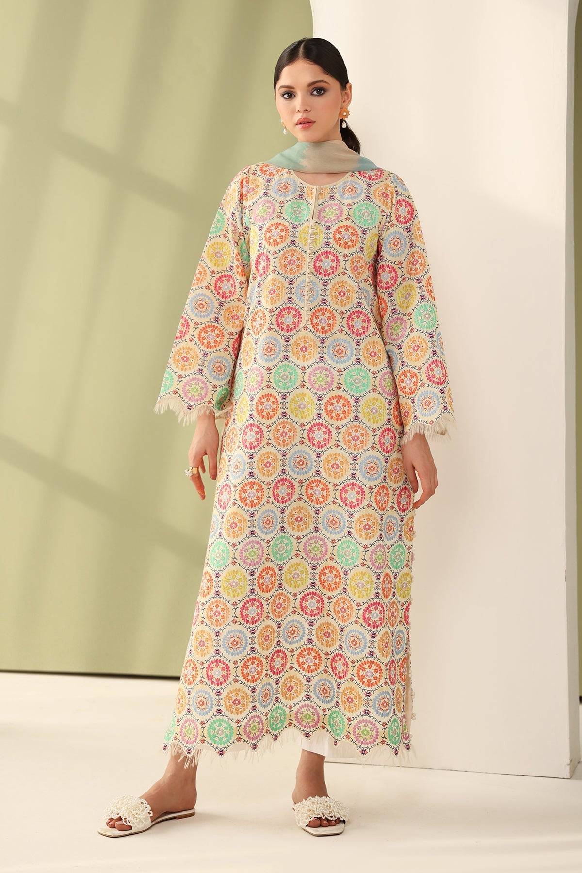 Baroque | Eid Printique | EMBROIDERED PRINTED LAWN UF-4178 by Maria Faisal - Registered Vendor of : Baroque - type : Ladies Clothes - 100% original wedding dresses