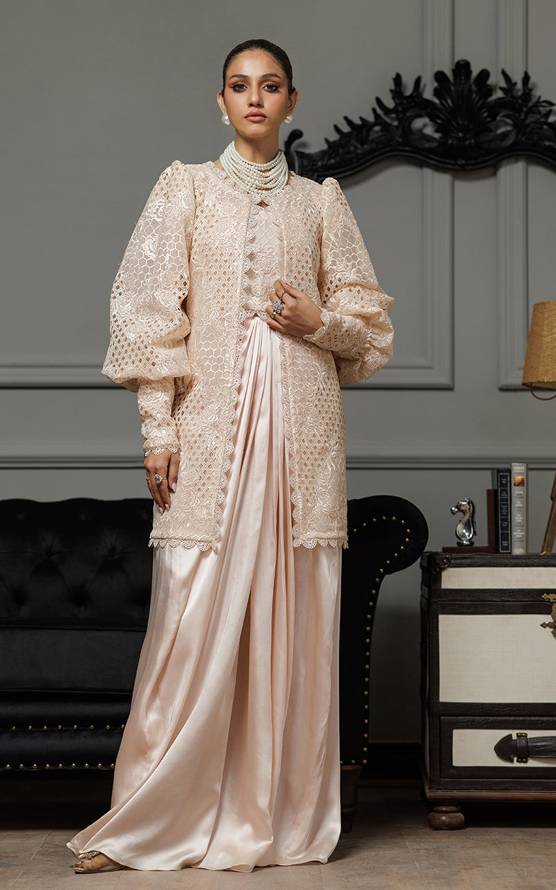 Threads and Motifs | Formal Dresses 25 | Organza Embroidered Jacket With Embroidered Tube And Skirt - Ladies Clothes - Maria Faisal