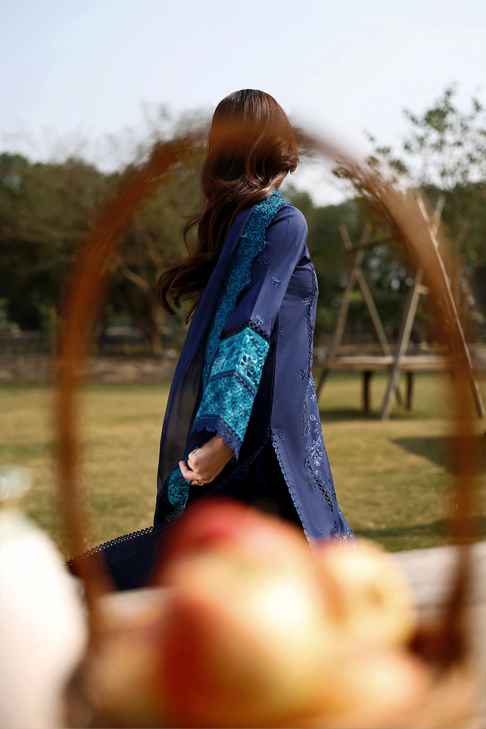 Azure | Luxury Lawn 26 | Blueberry - Luxury Dress - available at Maria Faisal in UK and USA.