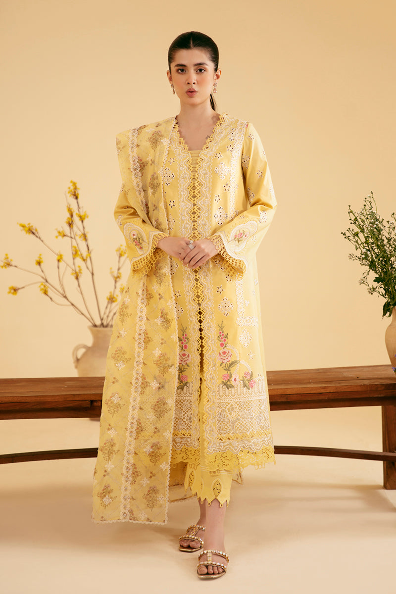 Qalamkar | Qlinekari Luxury Lawn | SQ-12 ZHAIN - Designer Dress with Intricate embroidery and embellishments. Shop elegent wedding dress at Maria Faisal.
