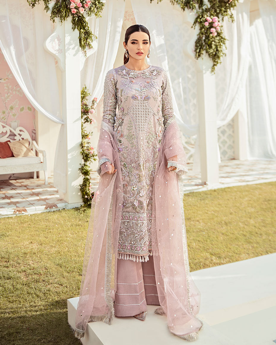 Gulaal | Wedding Formals | CLAIR EMBROIDERED NET 3-PIECE SUIT WS-05 - Designer Dress with Intricate embroidery and embellishments. Shop elegent wedding dress at Maria Faisal.