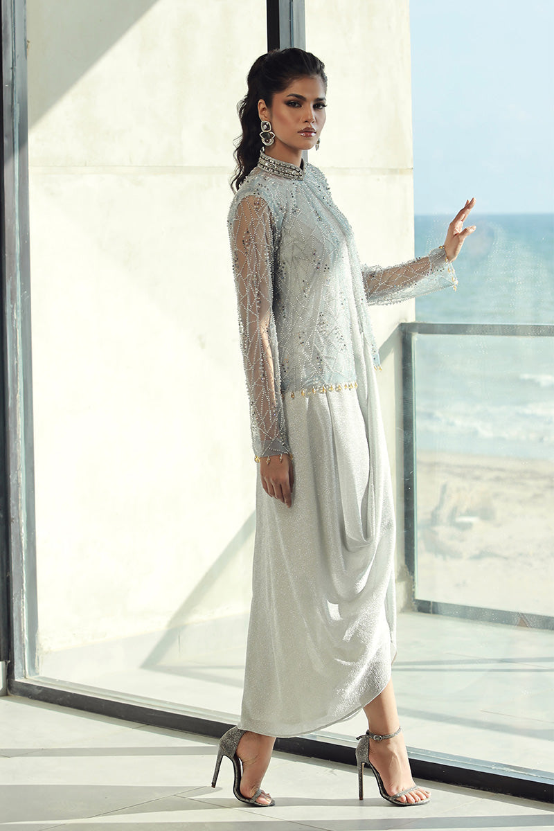Wardha Saleem | Luxury Pret Fusion Wear | PEARL (2PC) - Ladies Clothes 