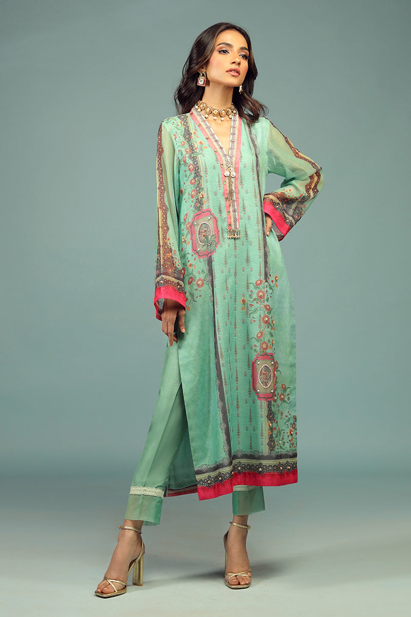Wardha Saleem | Luxury Pret Traditional Wear | CHANDNI SHIRT WITH DUPATTA ( 2 PC) - Ladies Clothes 