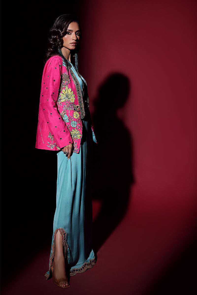Wardha Saleem | Luxury Pret Fusion Wear | IVY JACKET WITH DRAPE (2PC) - Ladies Clothes 