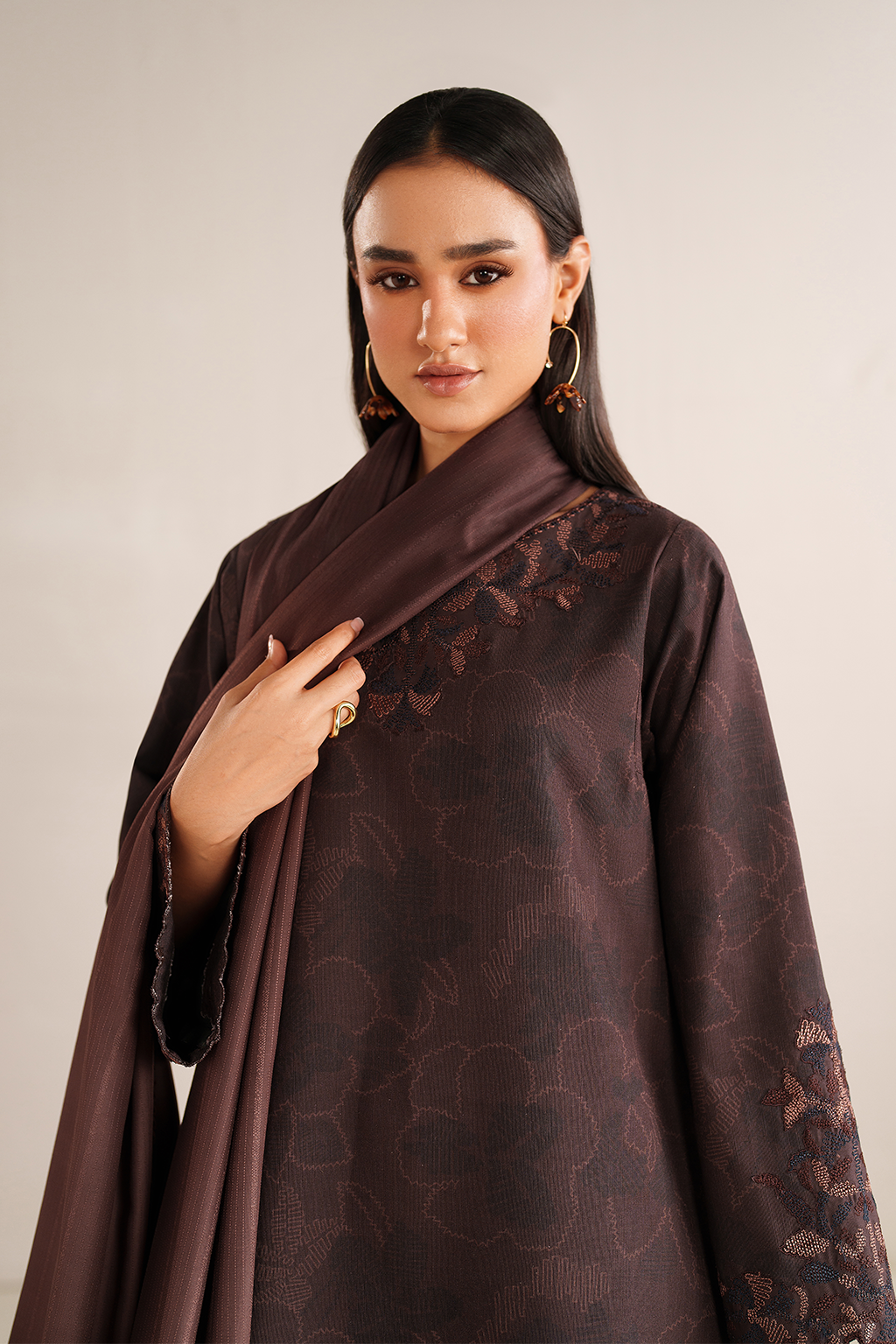 Iznik | Winter Chapter 25 | UE-574 Printed Khaddar - Casual Dress - available at Maria Faisal in UK and USA.