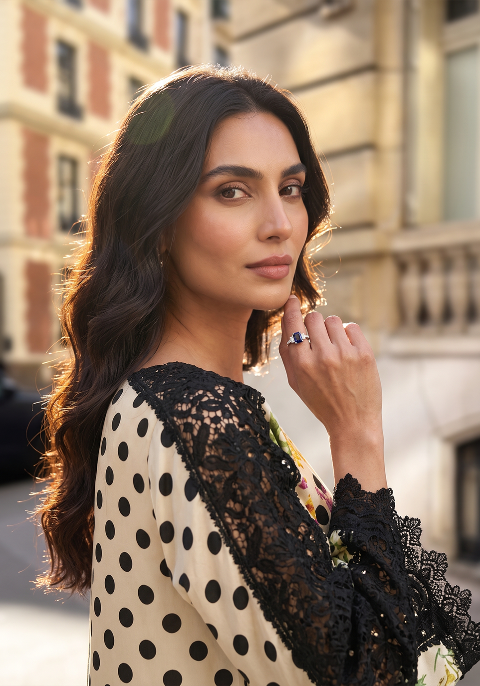 Zarqash | Silk Edit 26 | Polka Botanique - Luxury Dress - available at Maria Faisal in UK and USA.