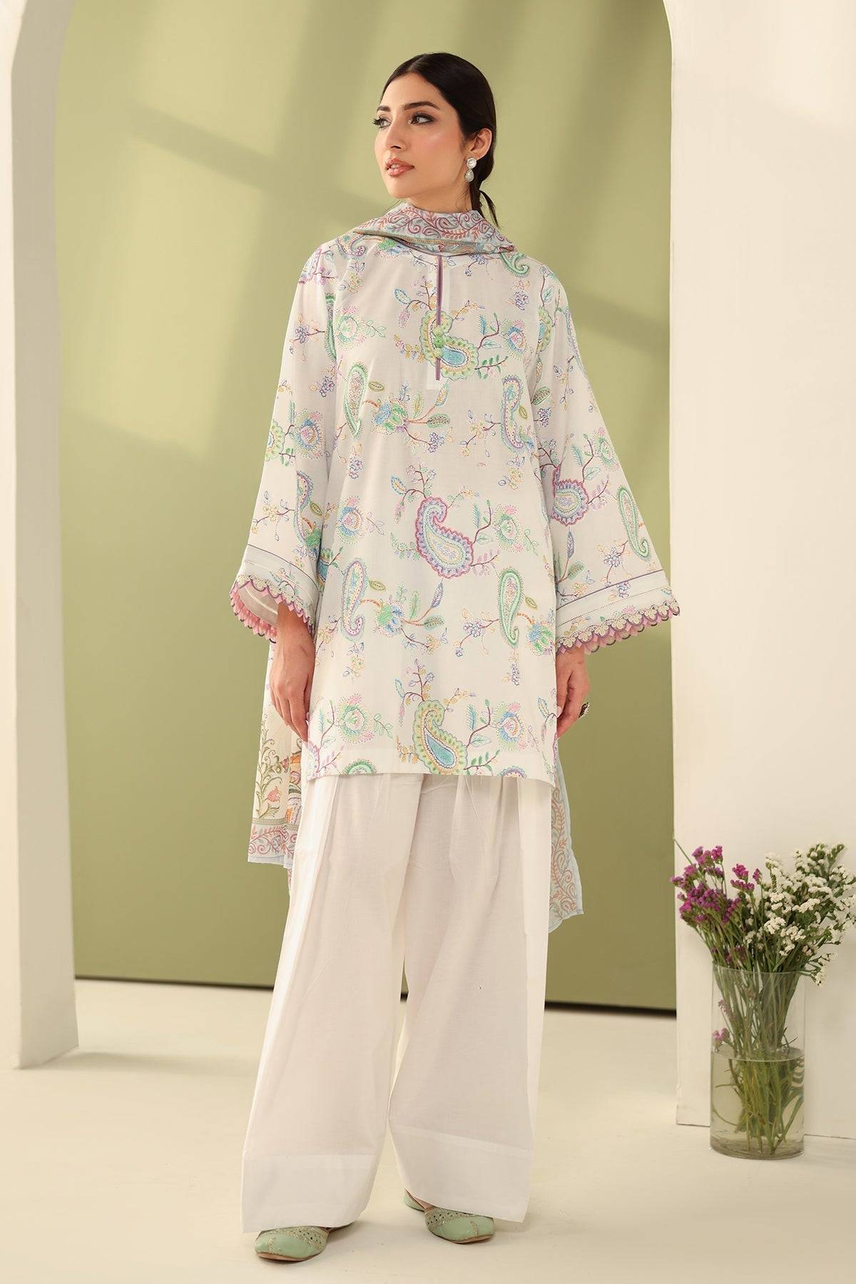 Baroque | Eid Printique | EMBROIDERED PRINTED LAWN UF-4179 by Maria Faisal - Registered Vendor of : Baroque - type : Ladies Clothes - 100% original wedding dresses