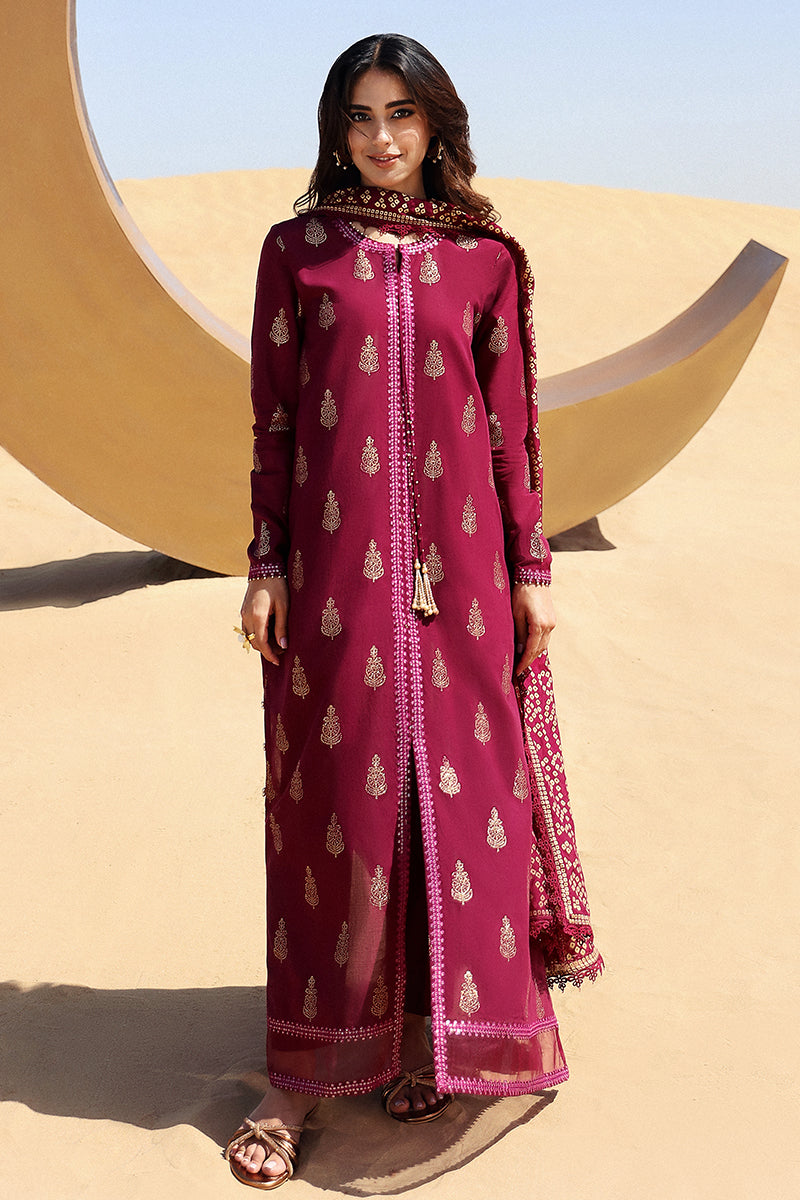 Cross Stitch | Eid Lawn 24 | CRIMSON AURA - Designer Dress with Intricate embroidery and embellishments. Shop elegent wedding dress at Maria Faisal.