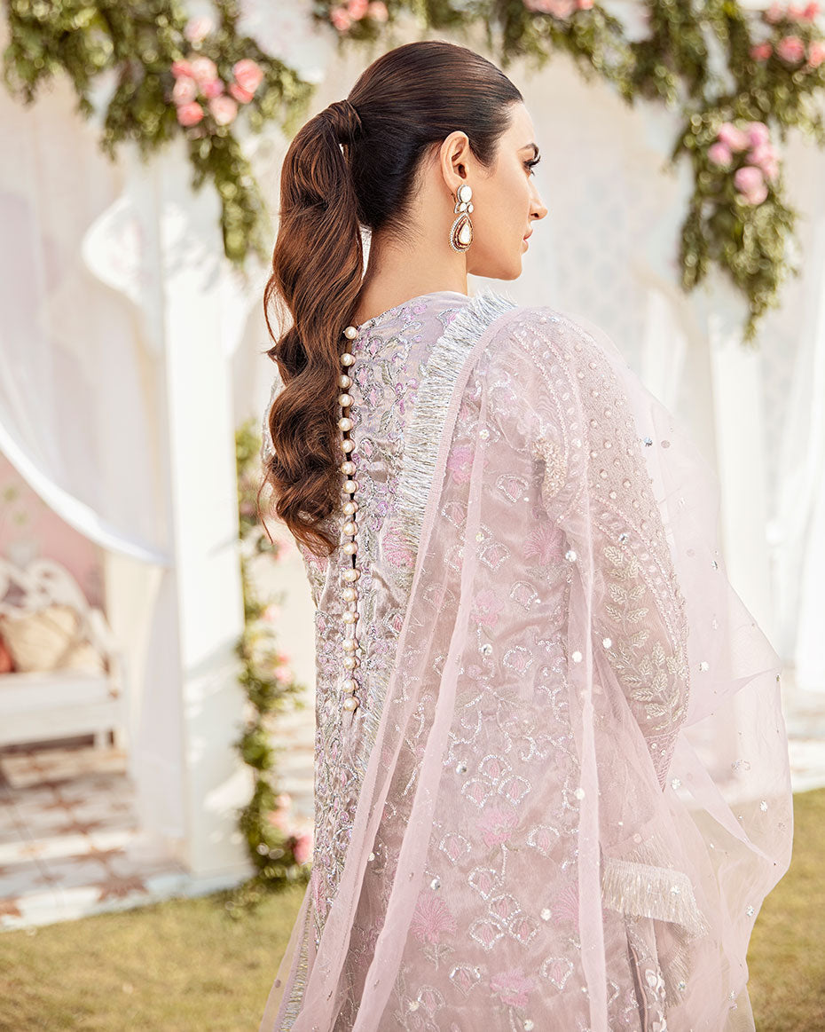 Gulaal | Wedding Formals | CLAIR EMBROIDERED NET 3-PIECE SUIT WS-05 - Designer Dress with Intricate embroidery and embellishments. Shop elegent wedding dress at Maria Faisal.