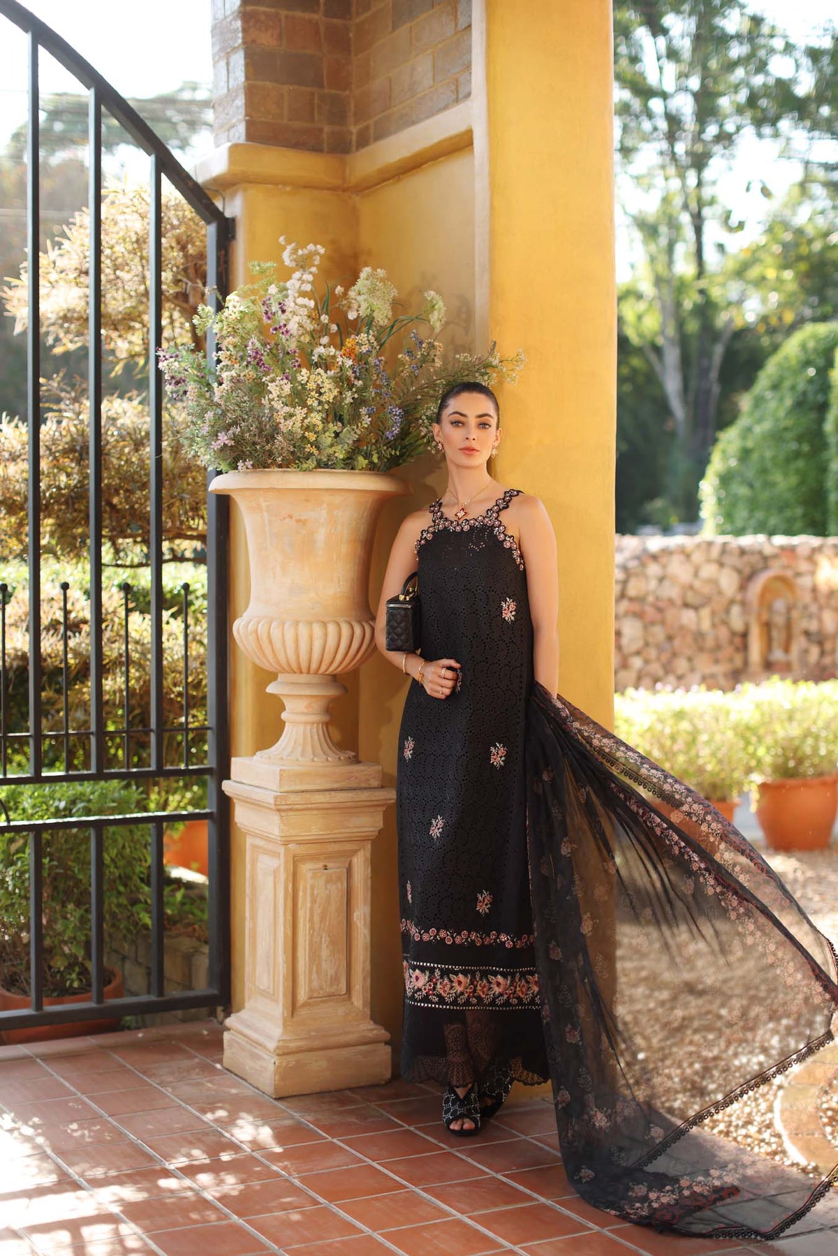 Saadia Asad | Luxury Eid Schiffli Laserkari 26 | D5 - B - Lunaria - Luxury Dress - available at Maria Faisal in UK and USA.