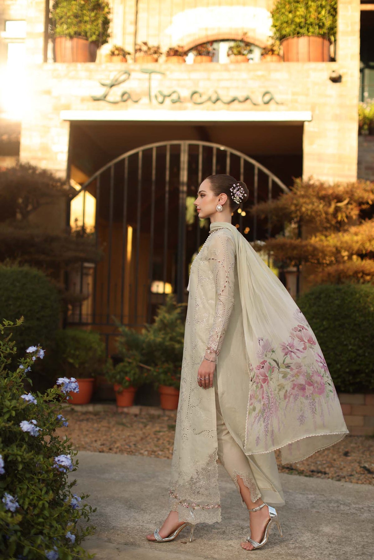 Saadia Asad | Luxury Eid Schiffli Laserkari 26 | D2 - B - Aloura - Luxury Dress - available at Maria Faisal in UK and USA.