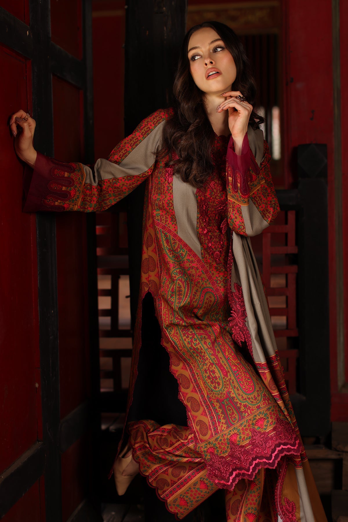 Charizma | Combination Linen 26 | CCW7-04 - Luxury Dress - available at Maria Faisal in UK and USA.