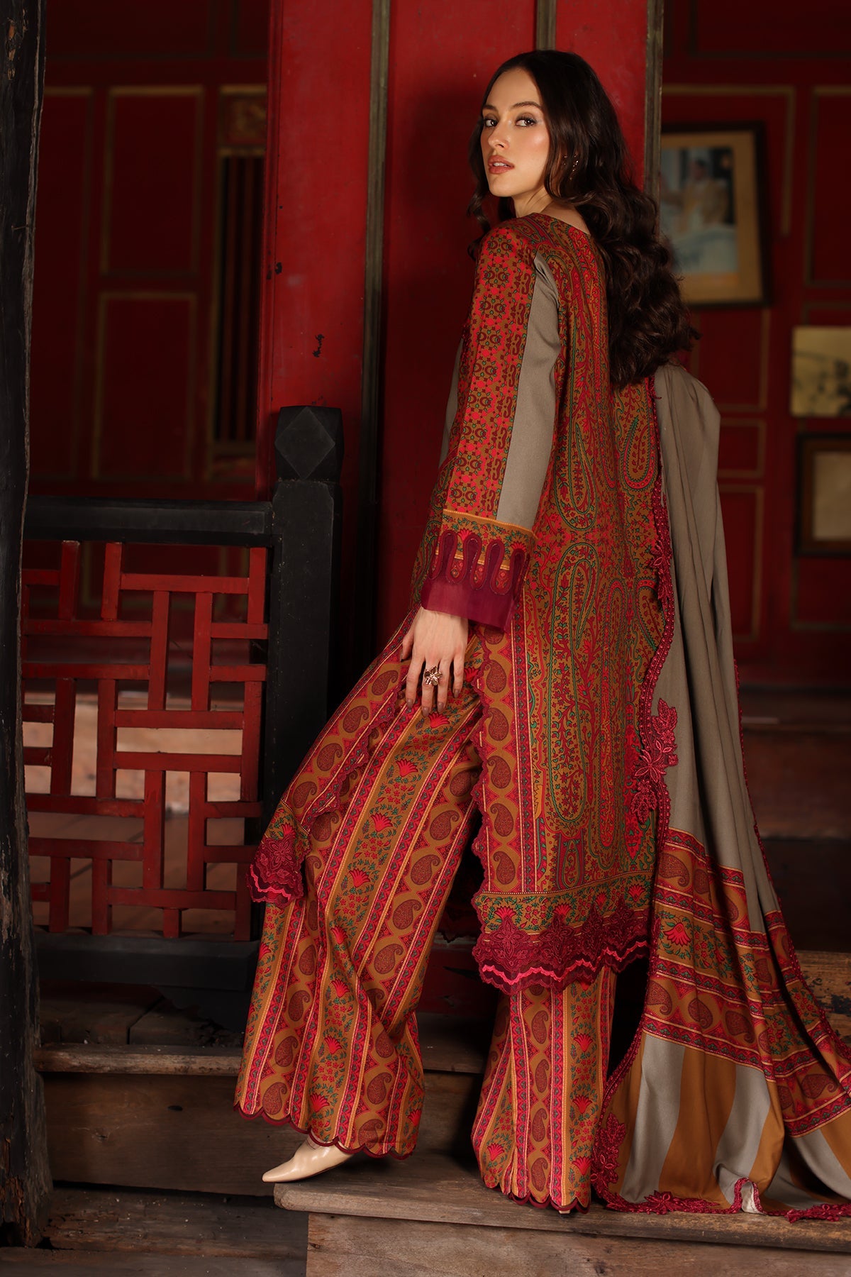 Charizma | Combination Linen 26 | CCW7-04 - Luxury Dress - available at Maria Faisal in UK and USA.