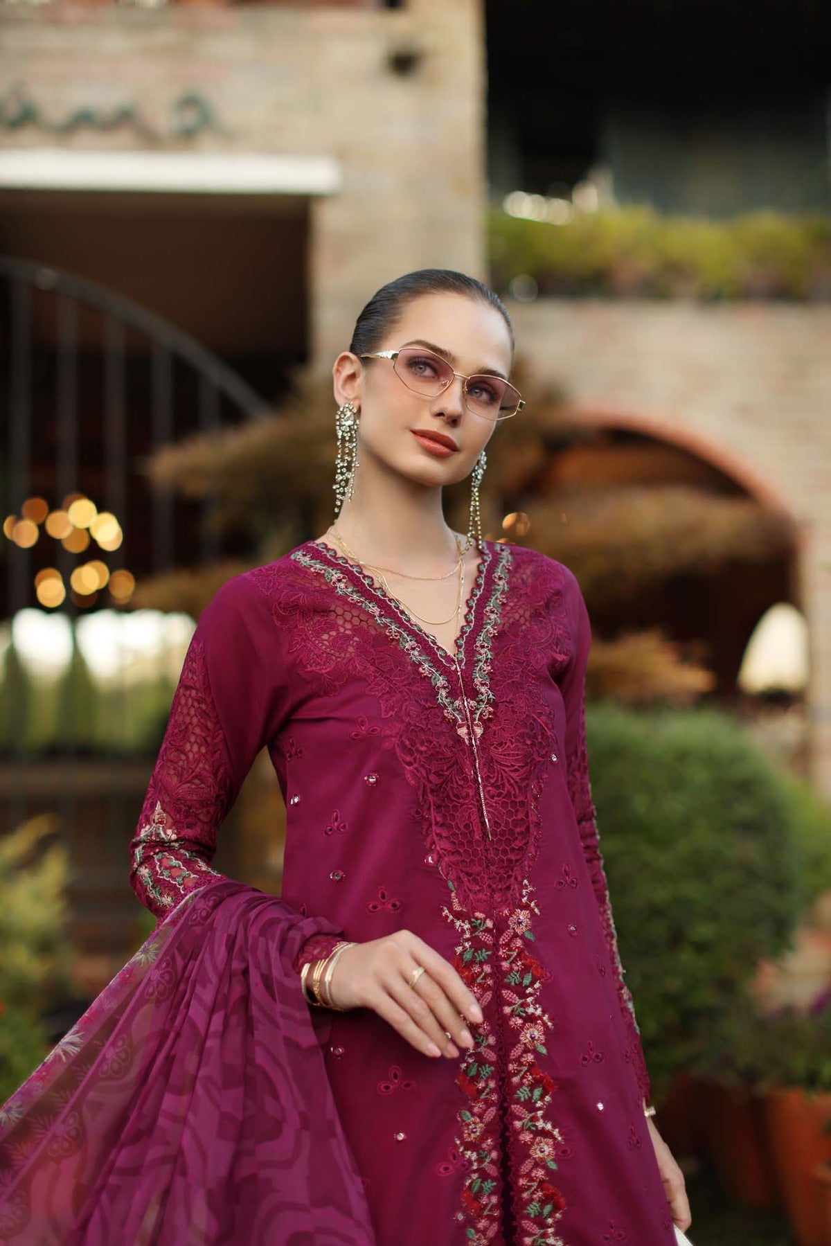 Saadia Asad | Luxury Eid Schiffli Laserkari 26 | D6 - A - Zelina - Luxury Dress - available at Maria Faisal in UK and USA.