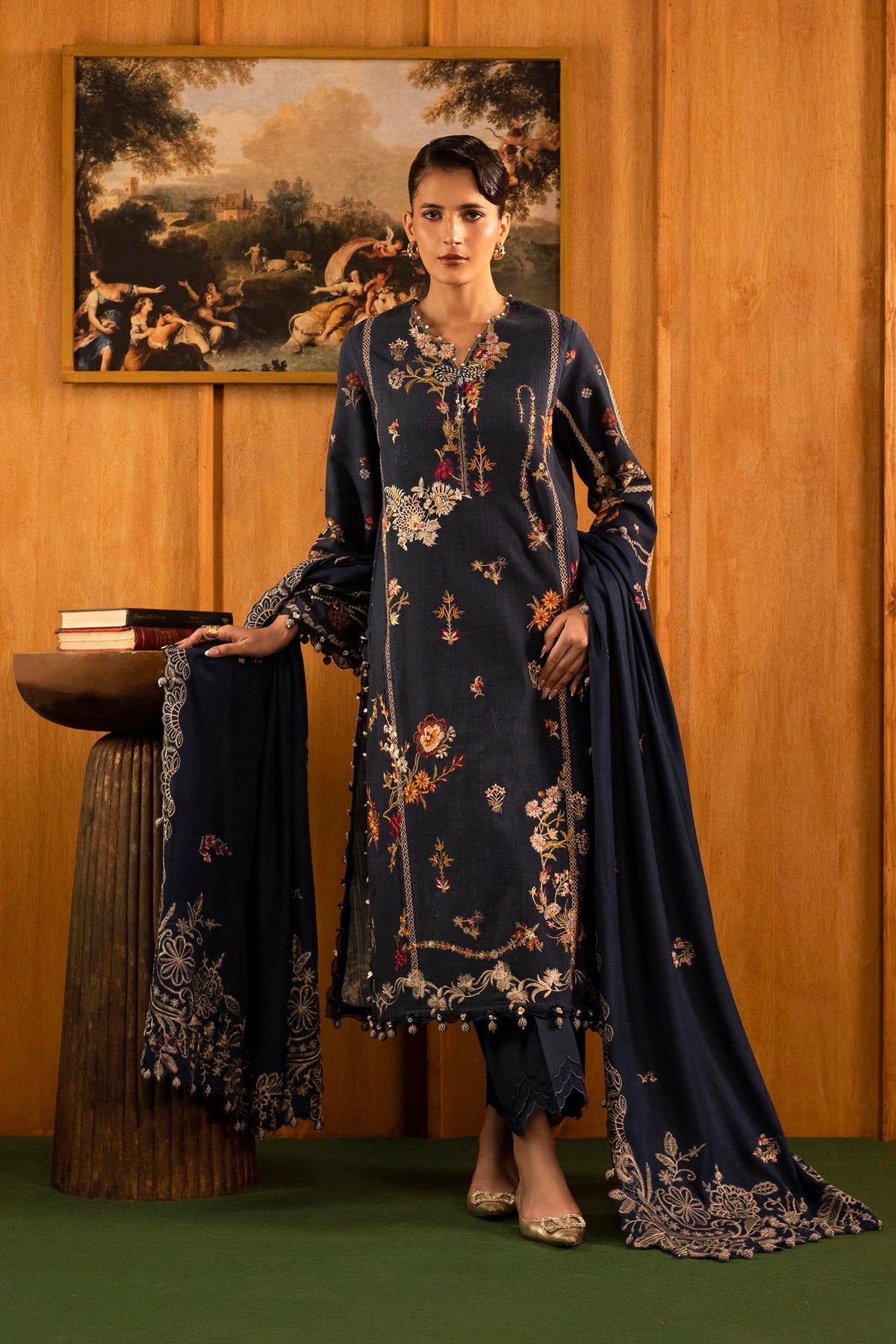 Sana Safinaz | Muzlin Winter 25 | M253-002B - Casual Dress - available at Maria Faisal in UK and USA.