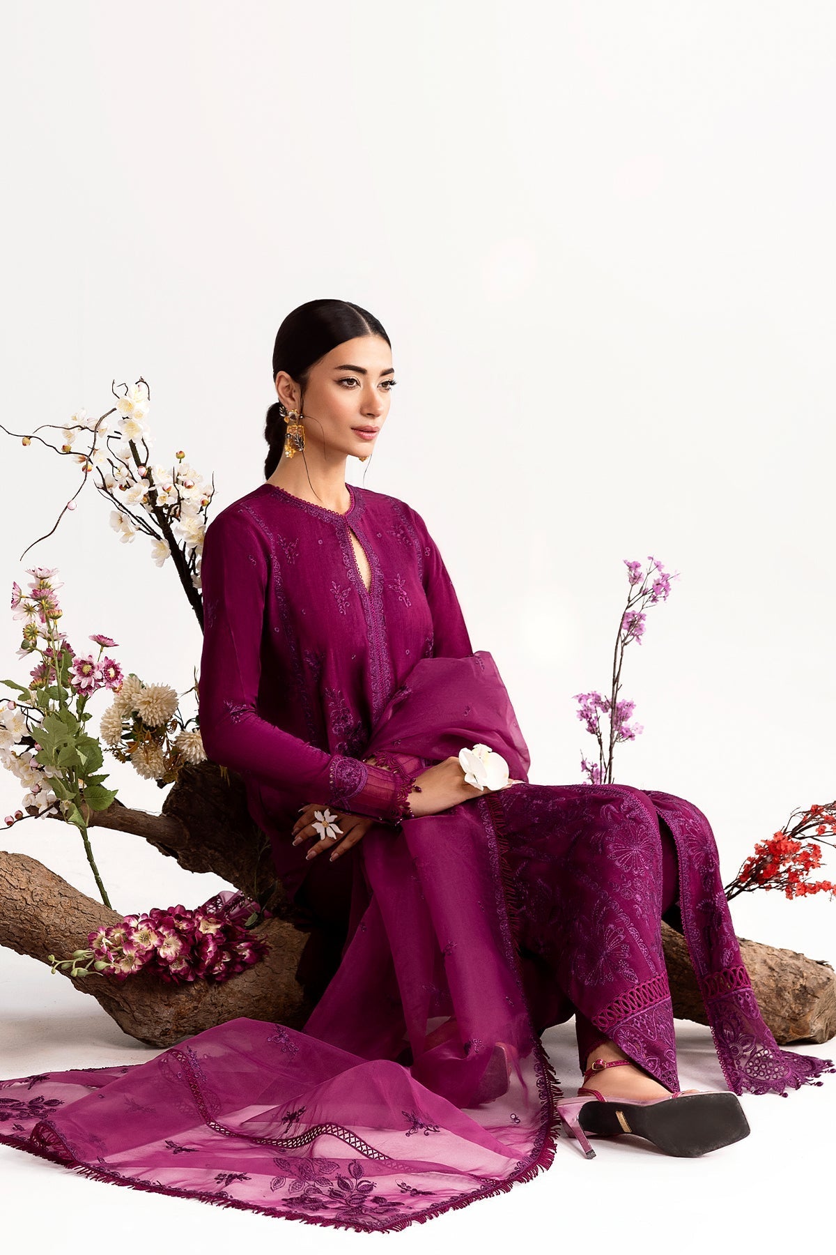 Enzo I Tu Es Aime I Prune - Ladies Clothes - Maria Faisal
