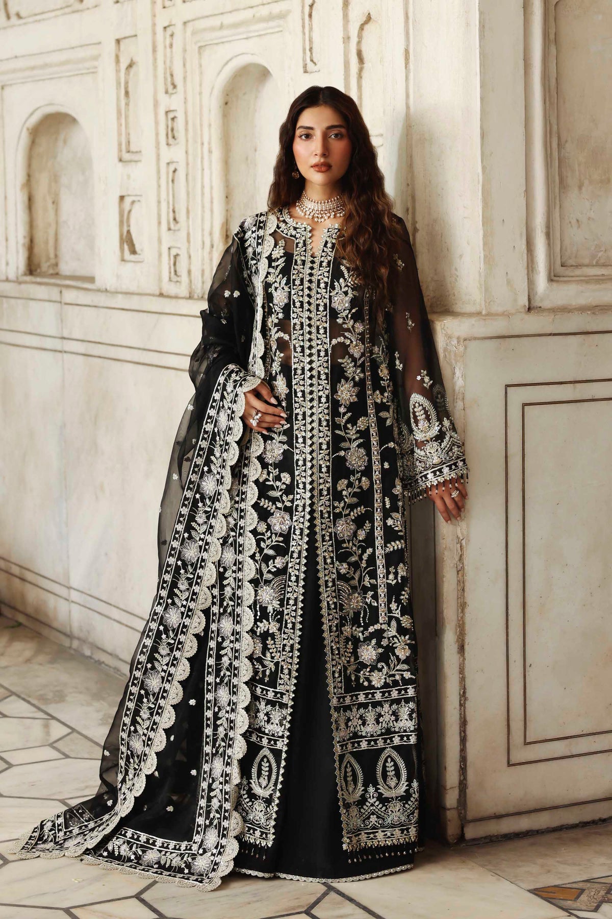 Akbar Aslam | Rang Mahal Formals | Siyahgul - Formal Dress - available at Maria Faisal in UK and USA.