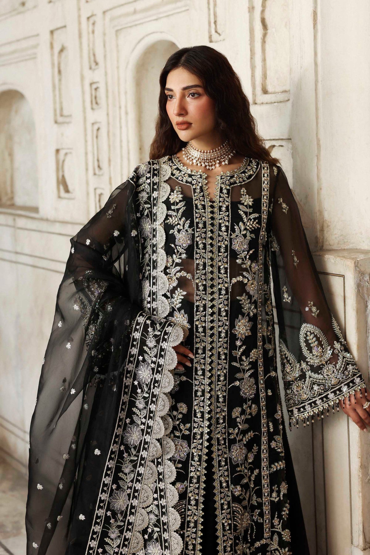 Akbar Aslam | Rang Mahal Formals | Siyahgul - Formal Dress - available at Maria Faisal in UK and USA.