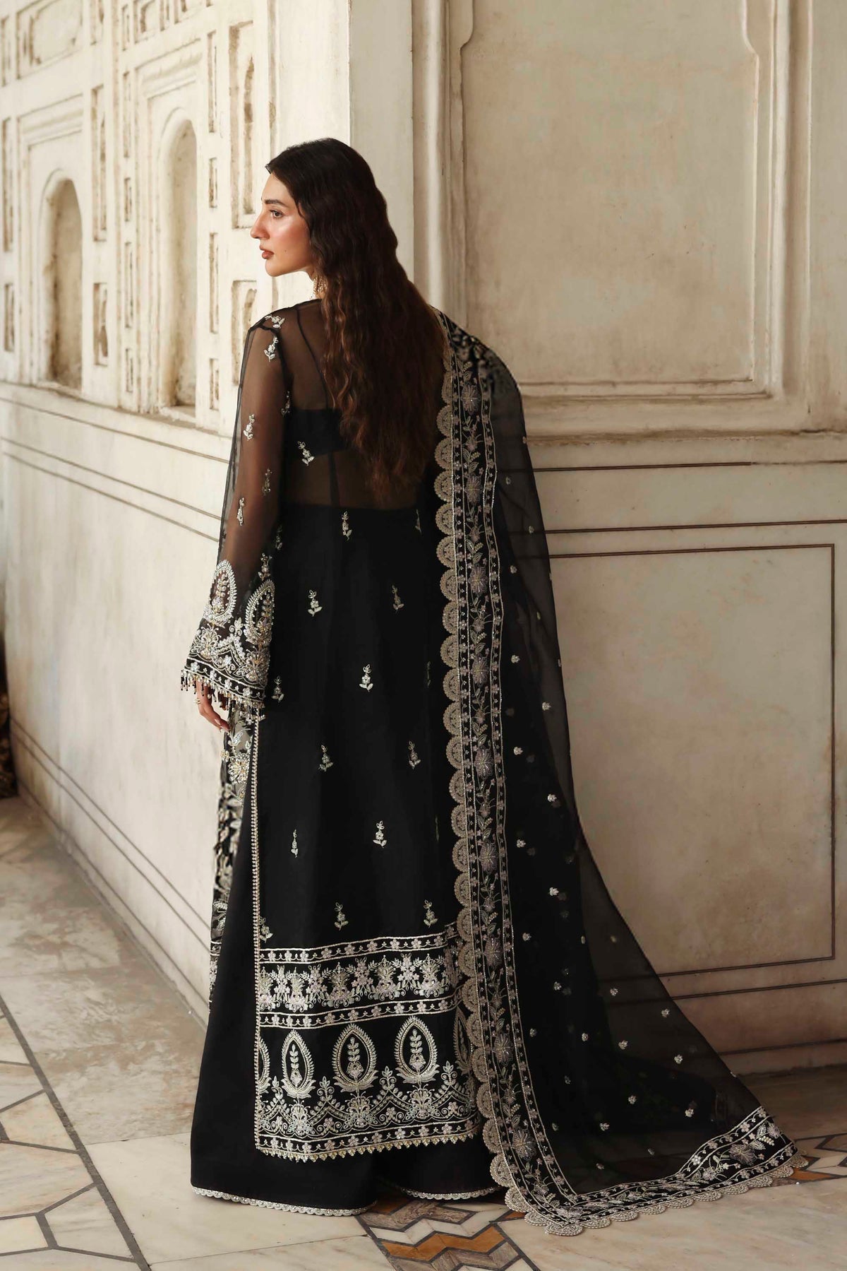 Akbar Aslam | Rang Mahal Formals | Siyahgul - Formal Dress - available at Maria Faisal in UK and USA.