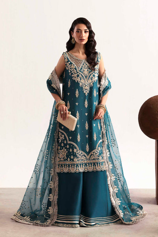 Teal – authentic Pakistani dress from the Luxury Formals 25 collection for women in the UK