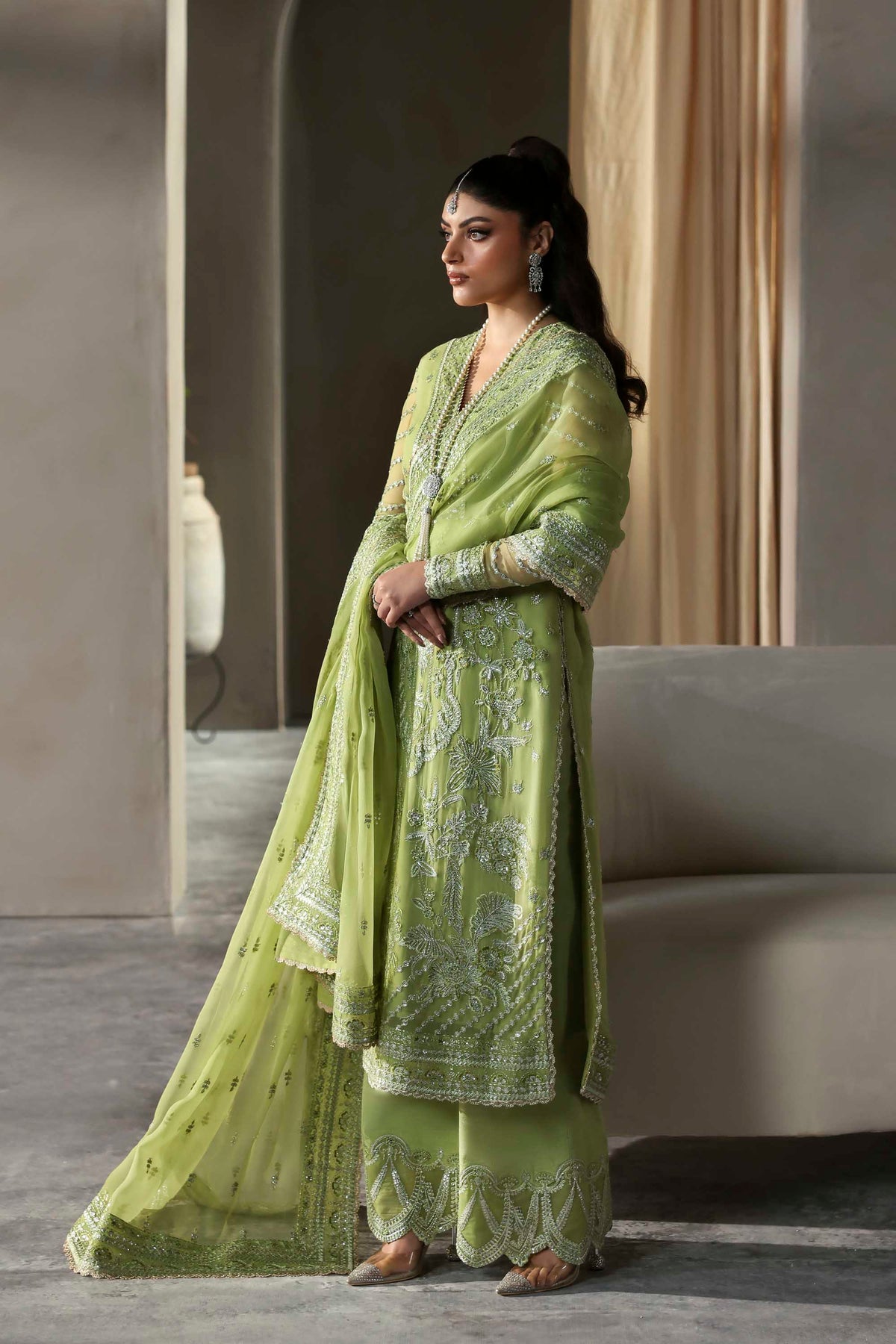 Akbar Aslam | Meeras Luxury Chiffon 25 | Verdaz - Formal Dress - available at Maria Faisal in UK and USA.