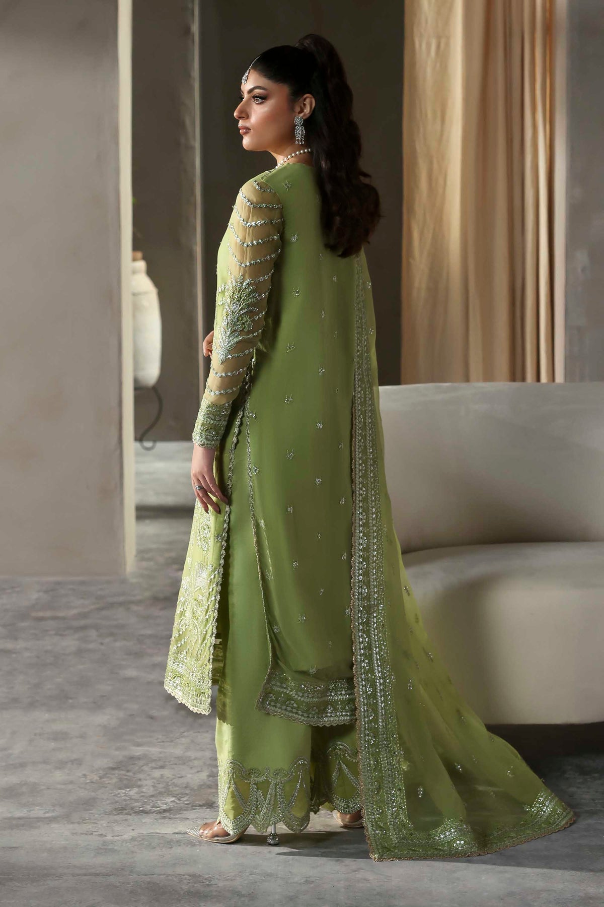 Akbar Aslam | Meeras Luxury Chiffon 25 | Verdaz - Formal Dress - available at Maria Faisal in UK and USA.