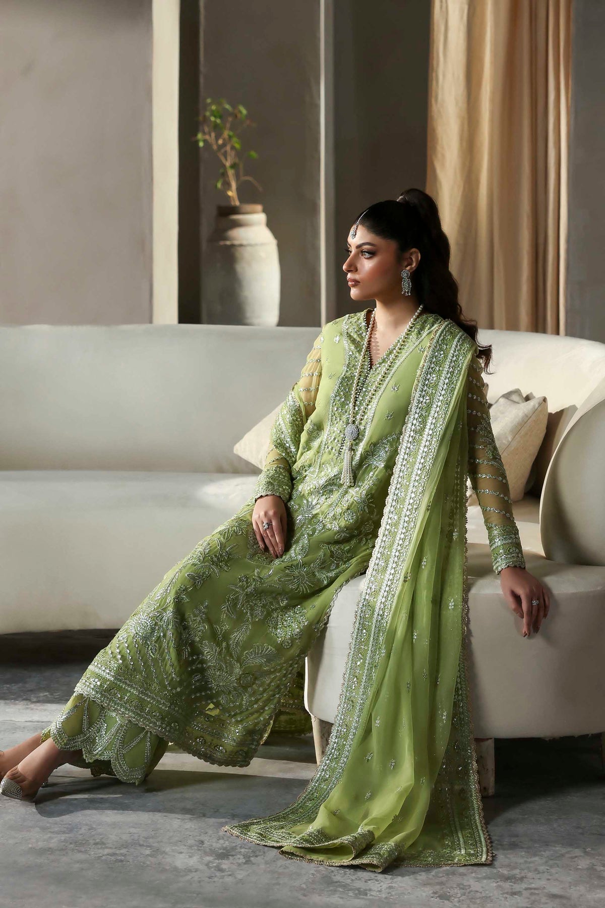 Akbar Aslam | Meeras Luxury Chiffon 25 | Verdaz - Formal Dress - available at Maria Faisal in UK and USA.