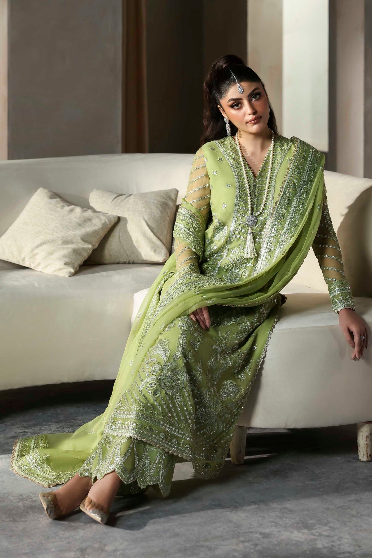 Akbar Aslam | Meeras Luxury Chiffon 25 | Verdaz - Formal Dress - available at Maria Faisal in UK and USA.