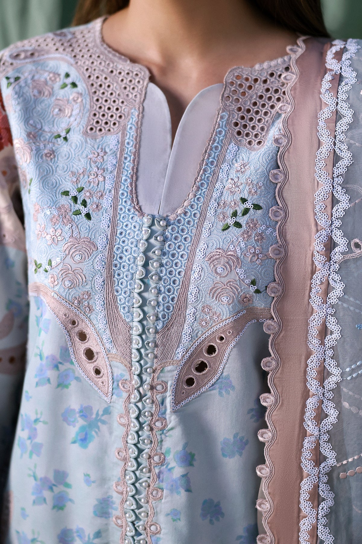Afrozeh | A Lawn 26 | EIRENE - Luxury Dress - available at Maria Faisal in UK and USA.