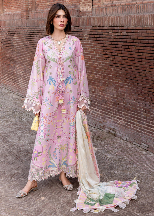 Crimson | Flow Lawn'26 | OUT OF MANY HEARTS - D6A - Festive Dress - available at Maria Faisal in UK and USA.