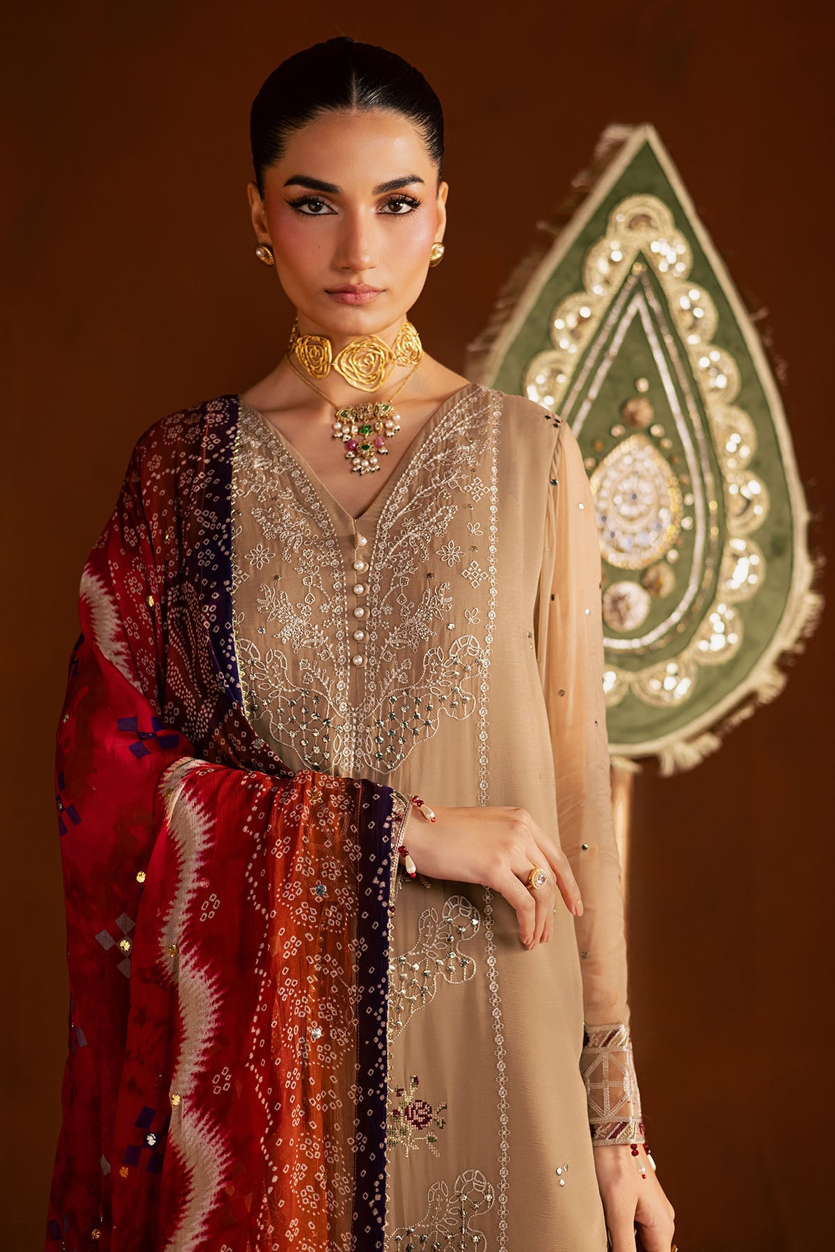 Nureh | Mukeshkari Formals | MK-22 - Formal Dress - available at Maria Faisal in UK and USA.