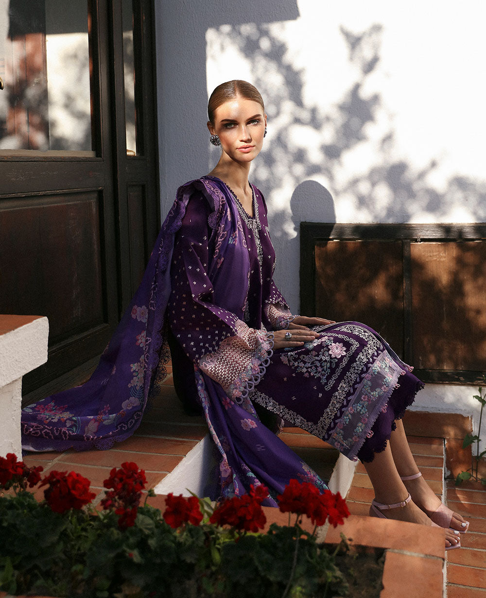 Republic Womenswear | Aylin Summer Lawn 24 | Cemile (D6-B) - Designer Dress with Intricate embroidery and embellishments. Shop elegent wedding dress at Maria Faisal.