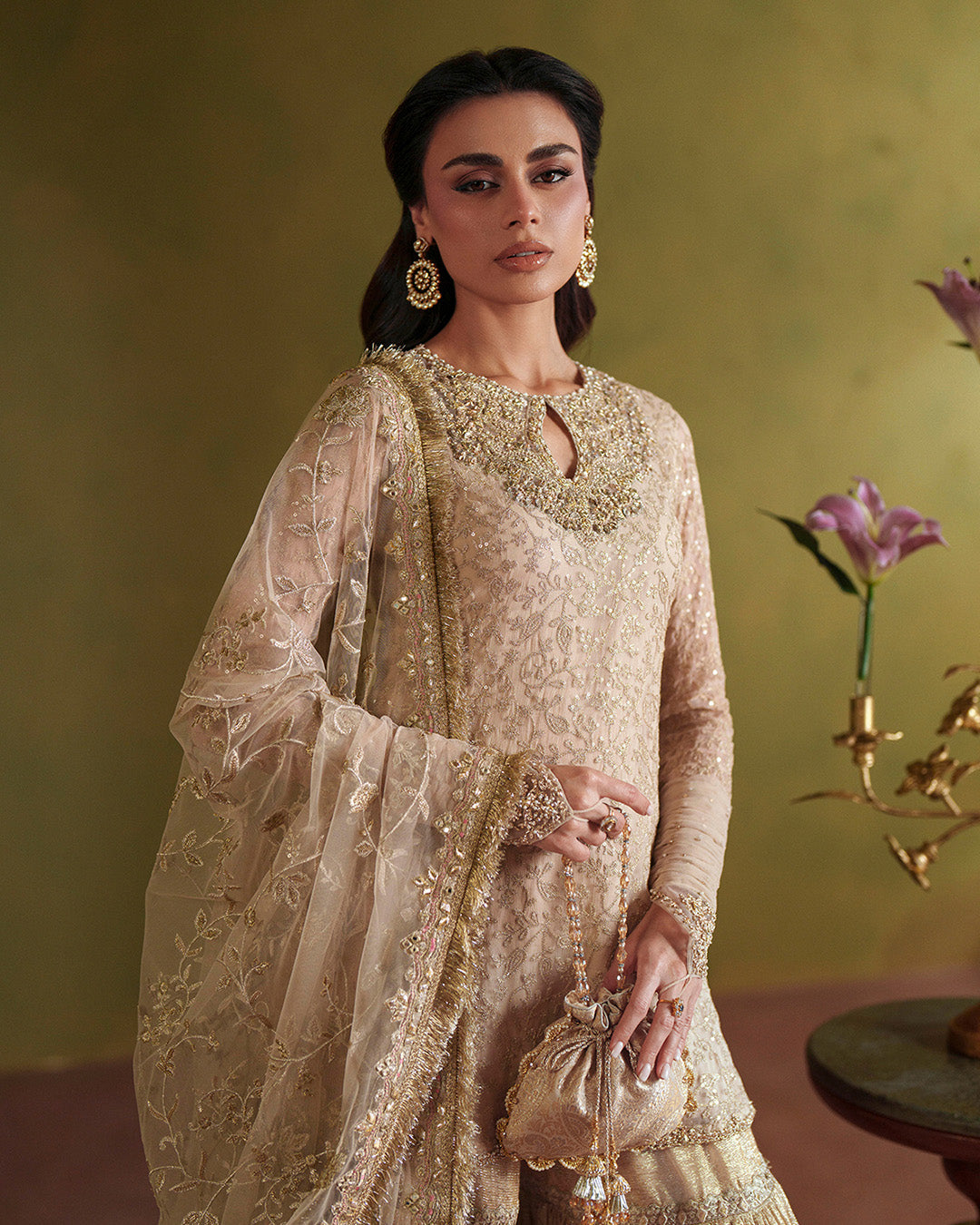 Faiza Saqlain | Lamia Wedding Formals | Asfoureh - Wedding Dress - available at Maria Faisal in UK and USA.