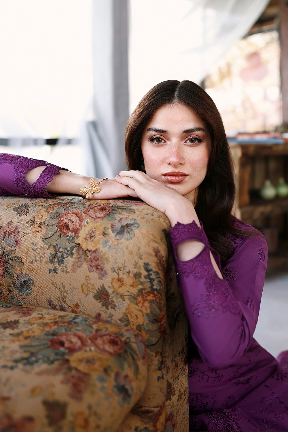 Azure | Luxury Lawn 26 | Mulberry - Luxury Dress - available at Maria Faisal in UK and USA.