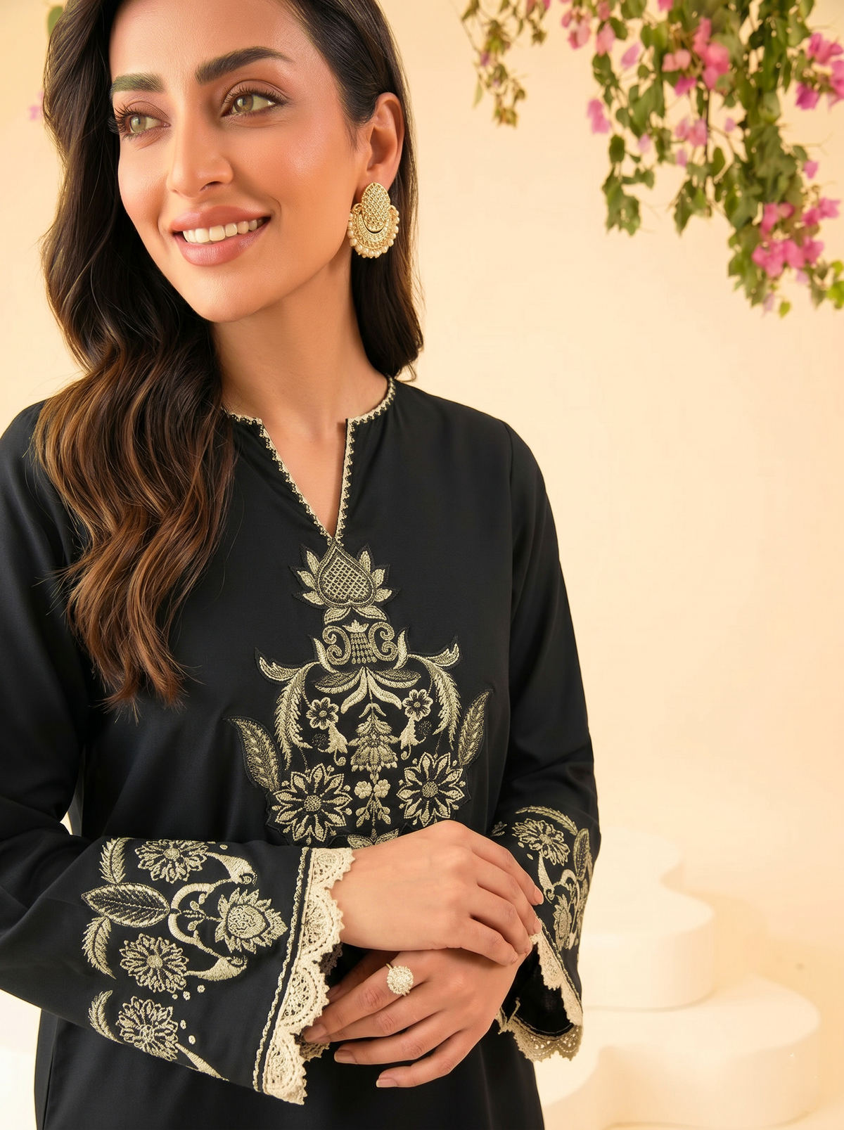 Faiza Faisal | FNF Cords Edit |BLACK ECLIPSE - Casual Dress - available at Maria Faisal in UK and USA.